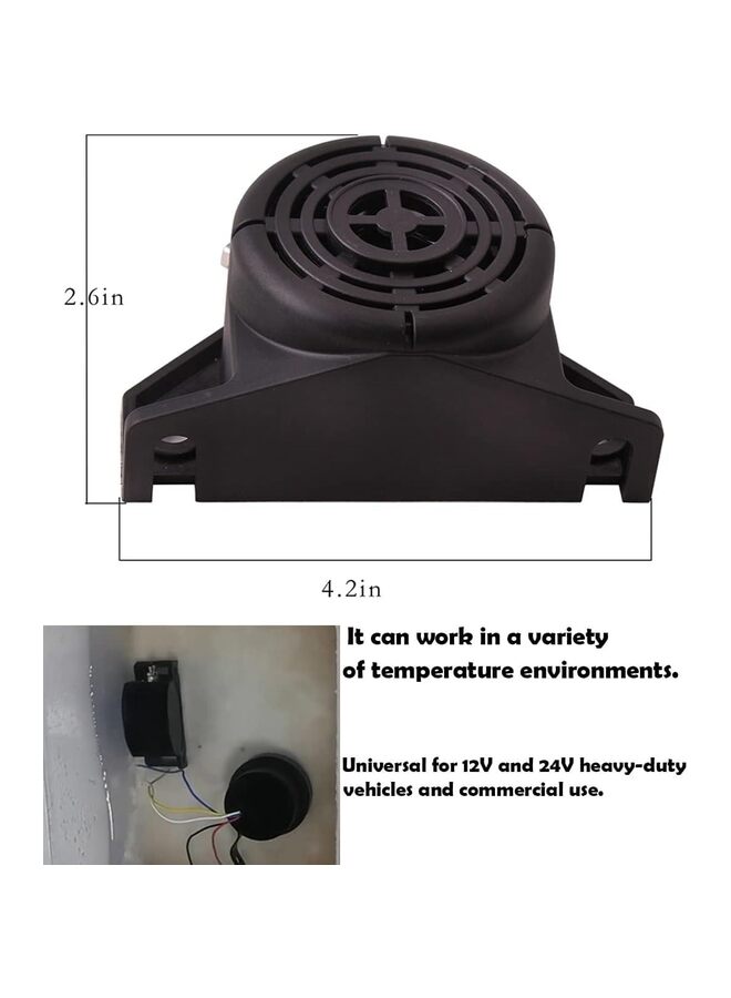 LAMAY Car Back-up Alarm, 107dB 12V-48V DC Industrial Heavy-Duty Backup Reverse Warning Alarm with Super Loud Beeper Tone for Truck Van Freight Car Lorry Heavy (Size : ROUND) - Image 2
